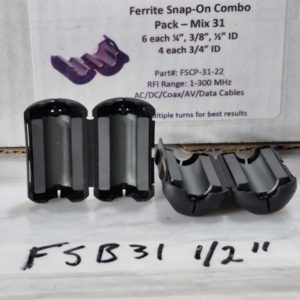 Palomar FSB31-1/2" RFI Range 1-300MHz Snap On Ferrite Bead