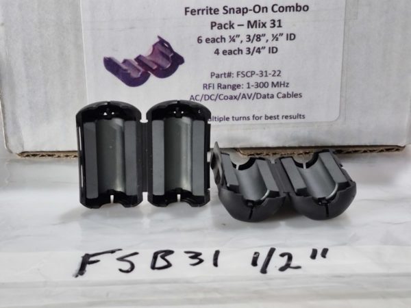 Palomar FSB31-1/2" RFI Range 1-300MHz Snap On Ferrite Bead