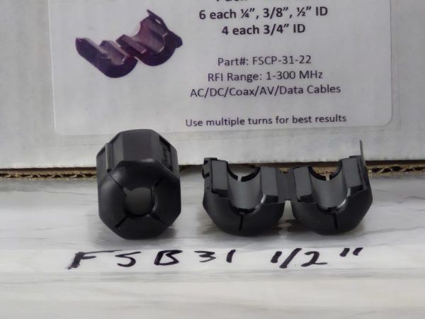 Palomar FSB31-1/2" RFI Range 1-300MHz Snap On Ferrite Bead - Image 2